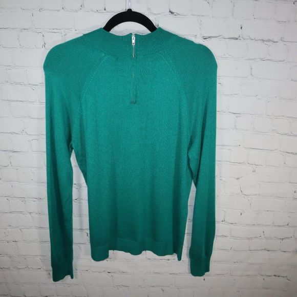 Spense Green Long Sleeve Sweater with Zipper on Back Women's Size XL - Picture 4 of 7